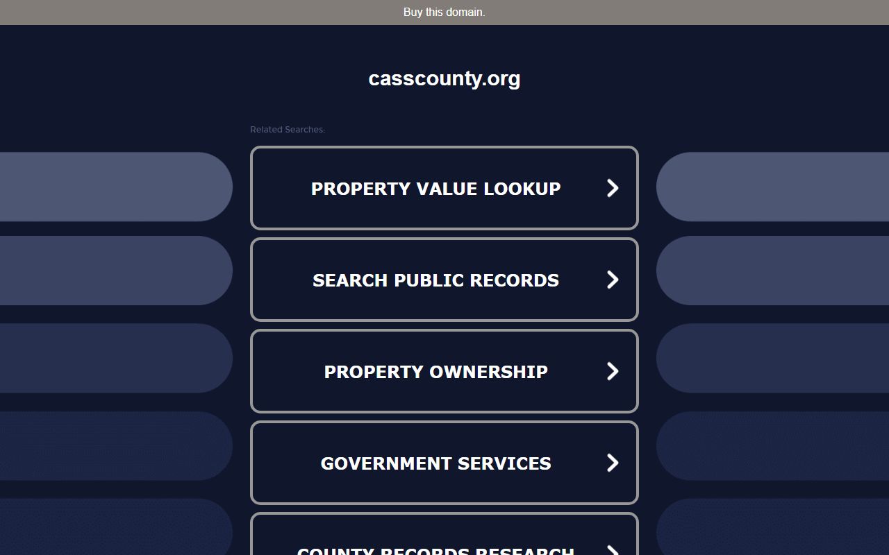 Cass County homepage for busted mugshots search