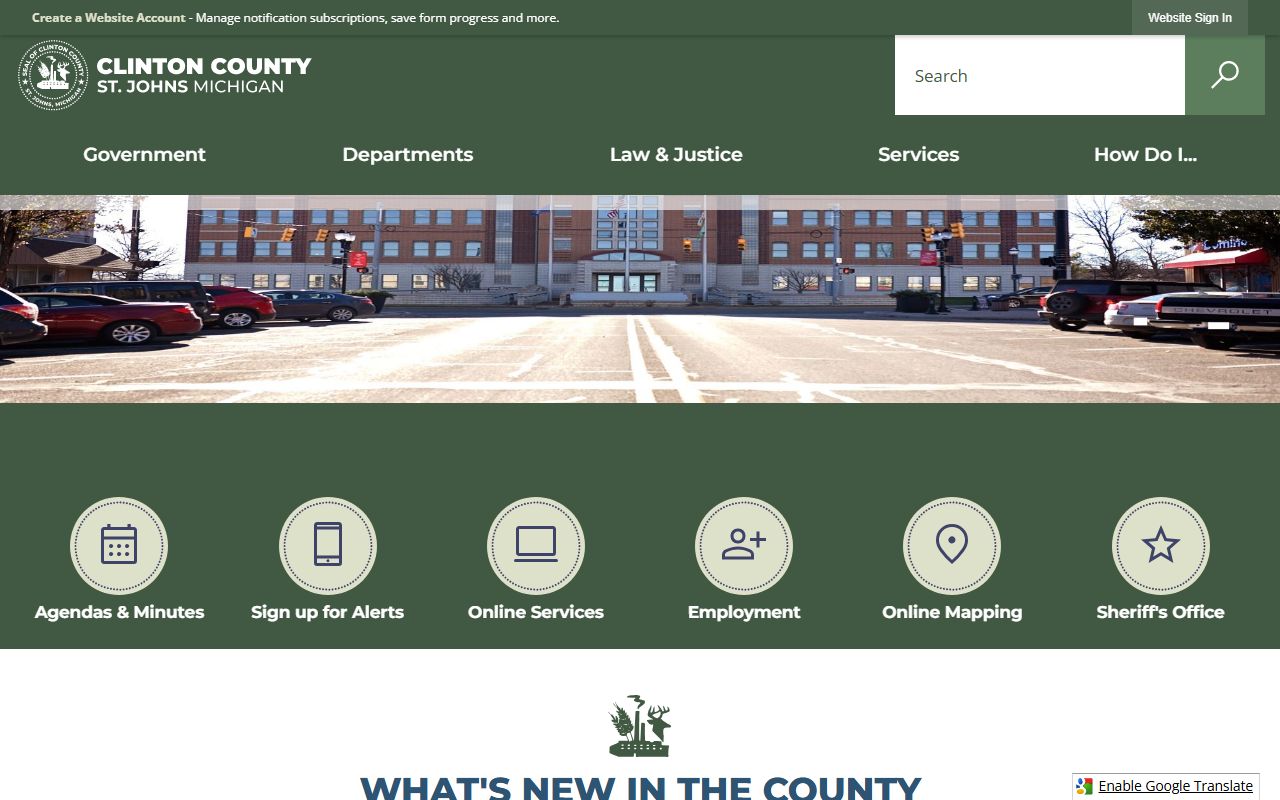 Clinton County homepage for busted mugshots and jail search