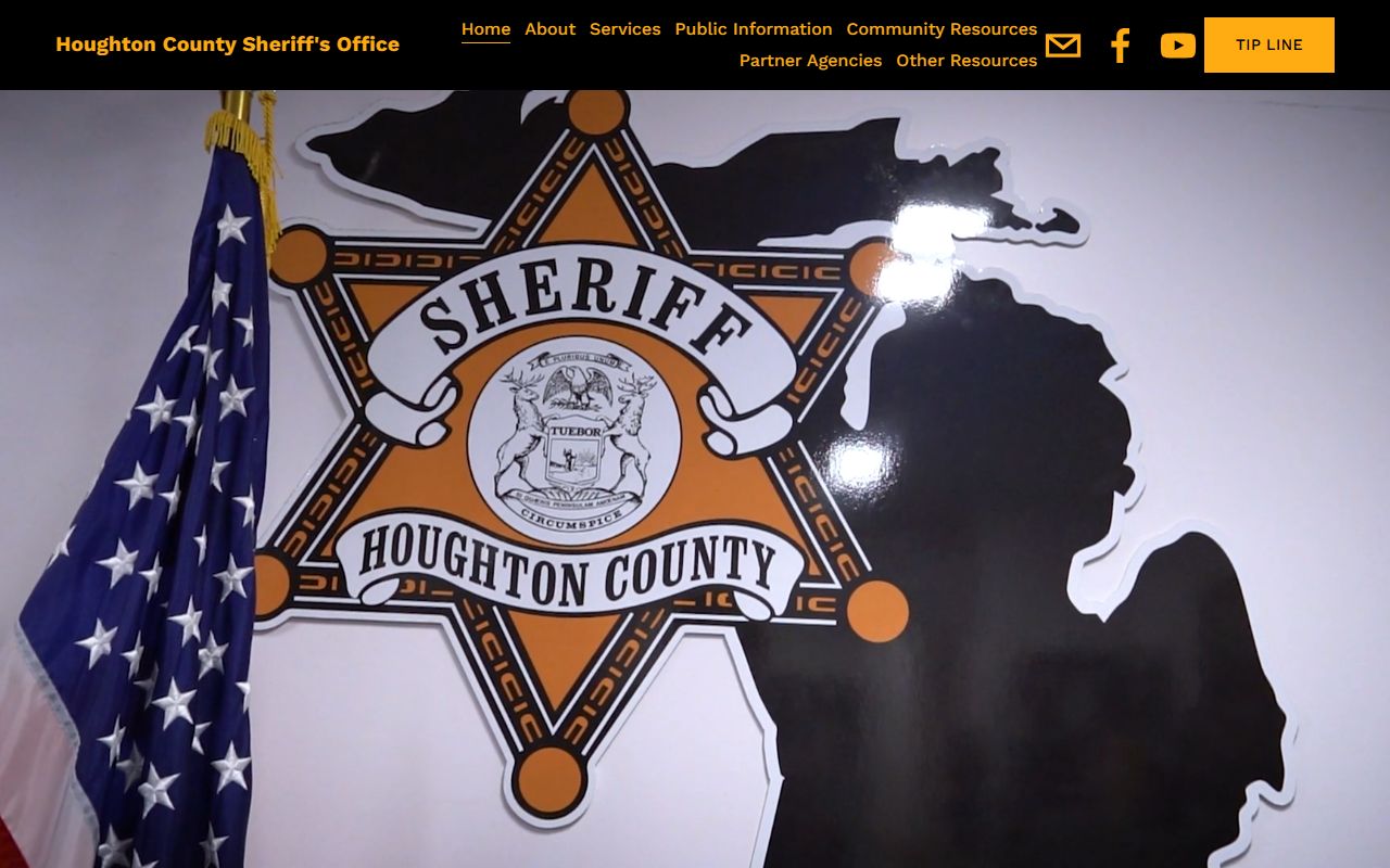 Houghton County Sheriff homepage for busted mugshots search