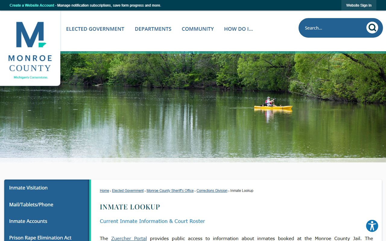 Monroe County Zuercher Portal inmate lookup for busted mugshots